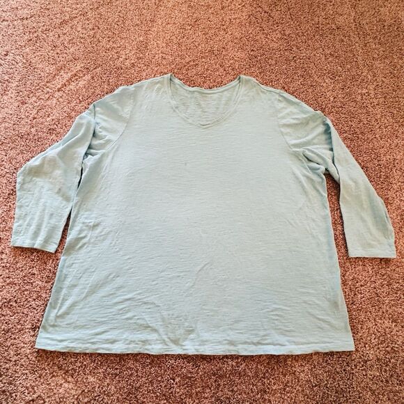 Catherines Plus Size 26/28 Teal Blue Blouse for Women – 3/4 Sleeve Stylish Top - Picture 1 of 7